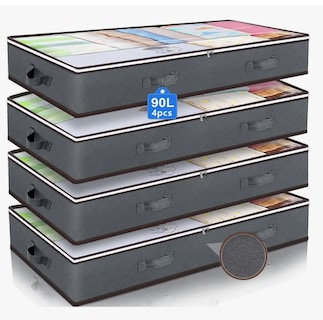 Foto 1 | 4cajas Organizador Plegable Almacenamiento Bajo La Cama Ropa