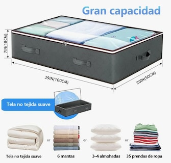 Foto 2 | 4cajas Organizador Plegable Almacenamiento Bajo La Cama Ropa