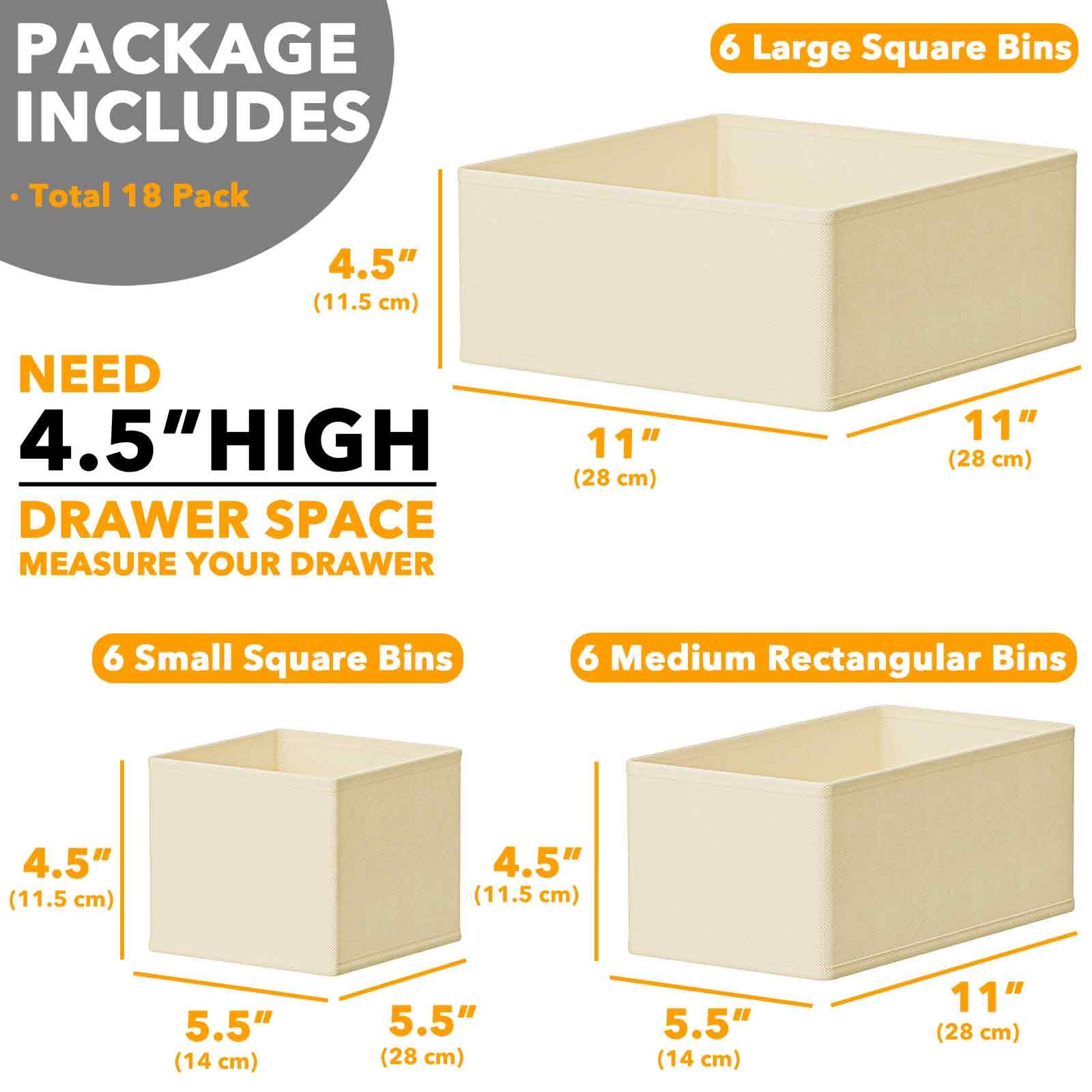 Foto 7 pulgar | Organizador De Cajones Spaceaid Para Ropa, Paquete De 18, Color Beige - Venta Internacional.