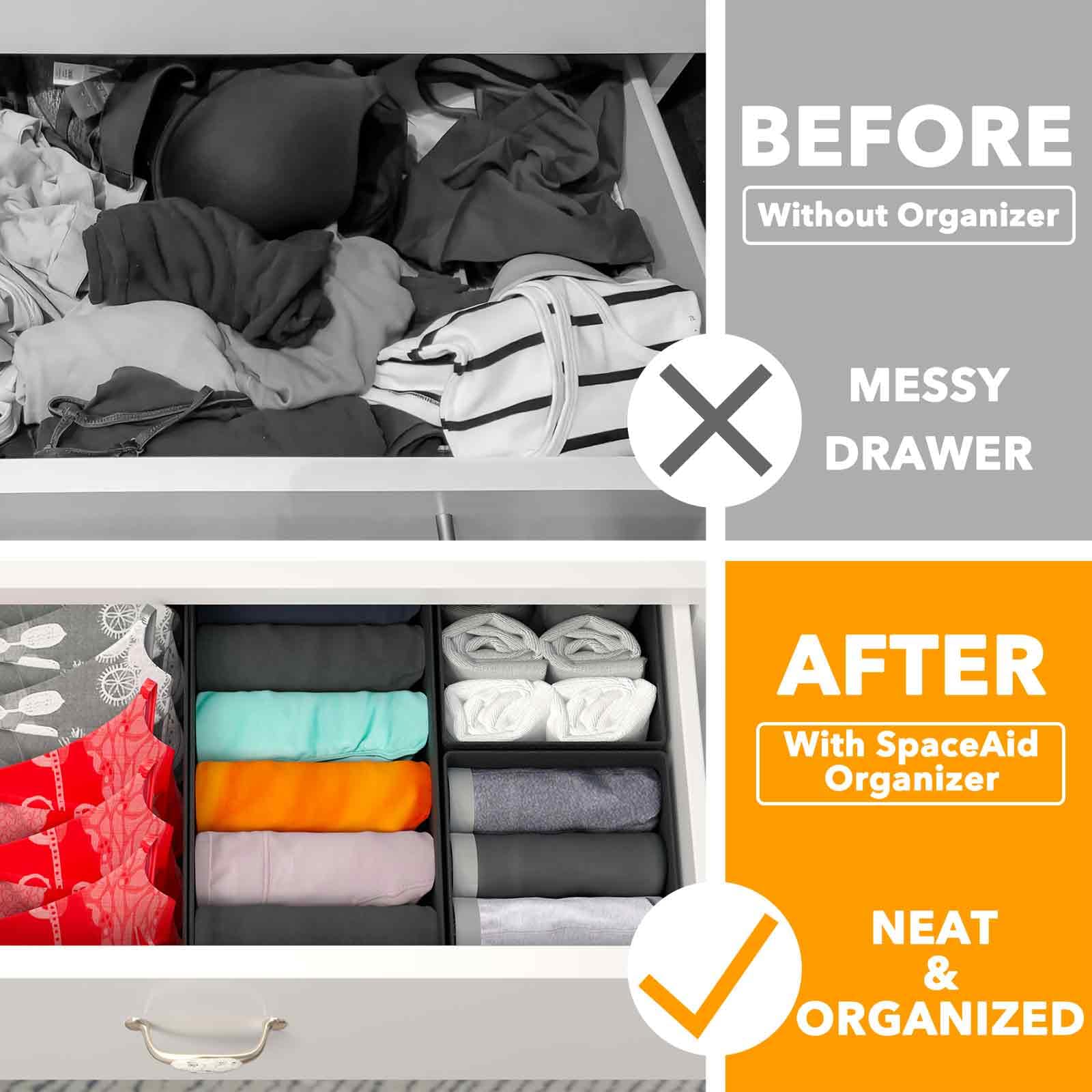 Foto 3 pulgar | Organizador De Cajones Spaceaid Para Ropa, Paquete De 18 (negro) - Venta Internacional.