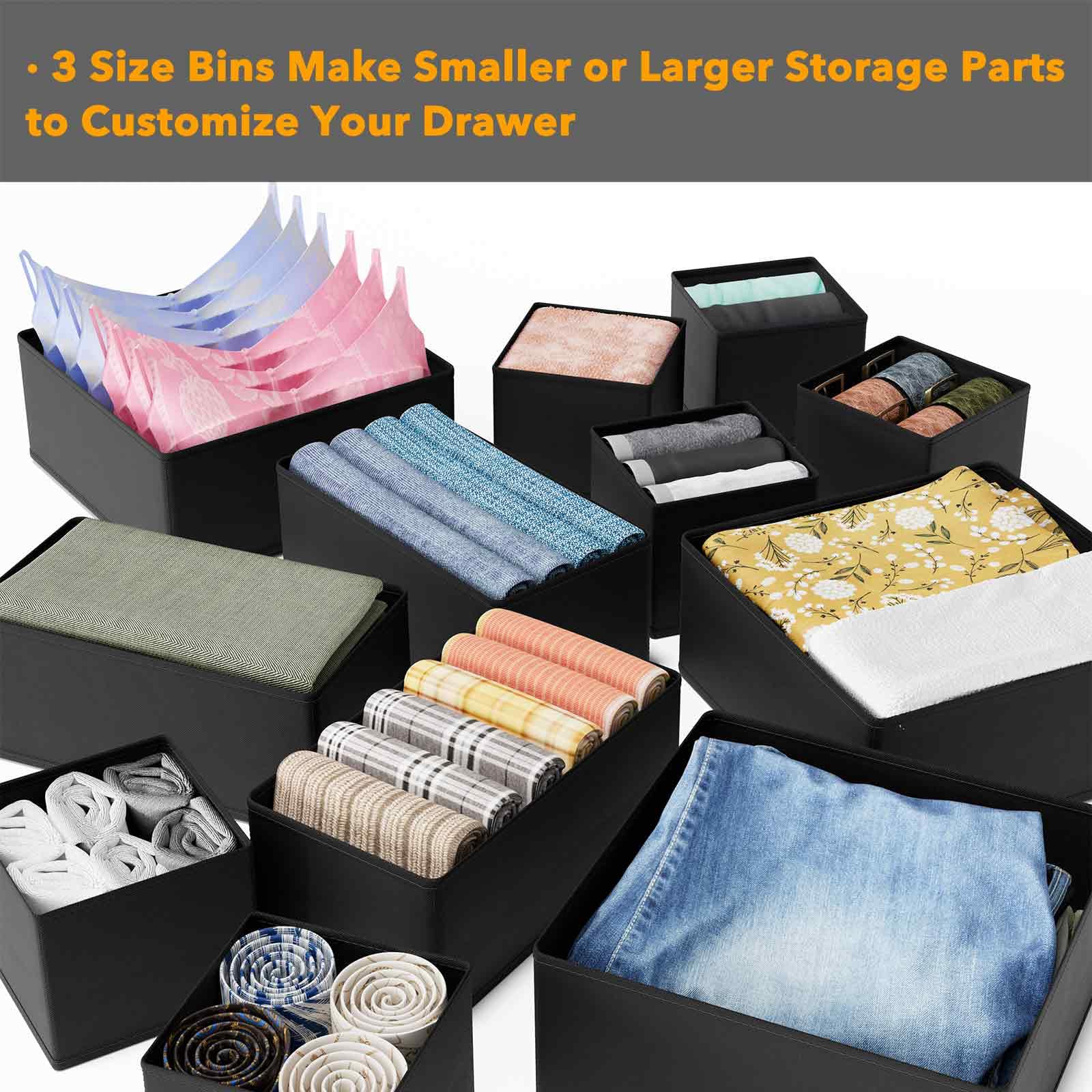 Foto 5 | Organizador De Cajones Spaceaid Para Ropa, Paquete De 18 (negro) - Venta Internacional.
