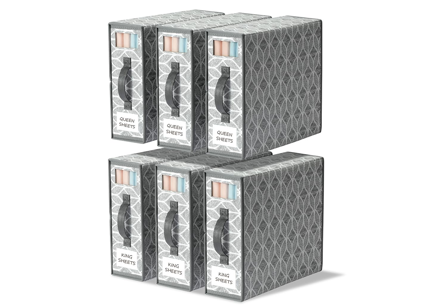 Foto 1 | Organizador De Sábanas Yecaye, Paquete De 6, Para Cama Tamaño Queen Y King, Color Gris - Venta Internacional.