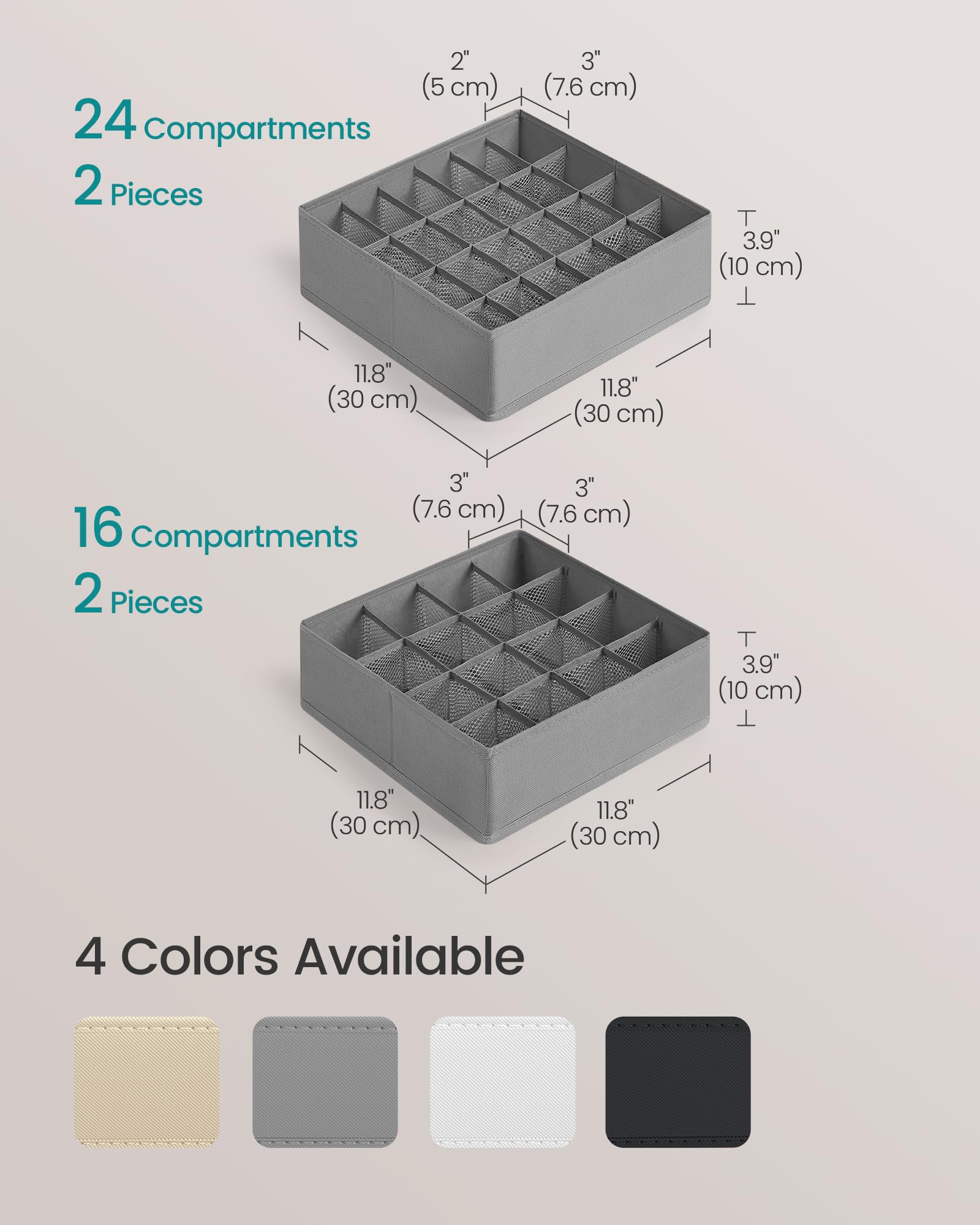 Foto 5 | Organizadores De Cajones Songmics Para Ropa Interior, 80 Celdas, 30 X 30 X 10 Cm - Venta Internacional.
