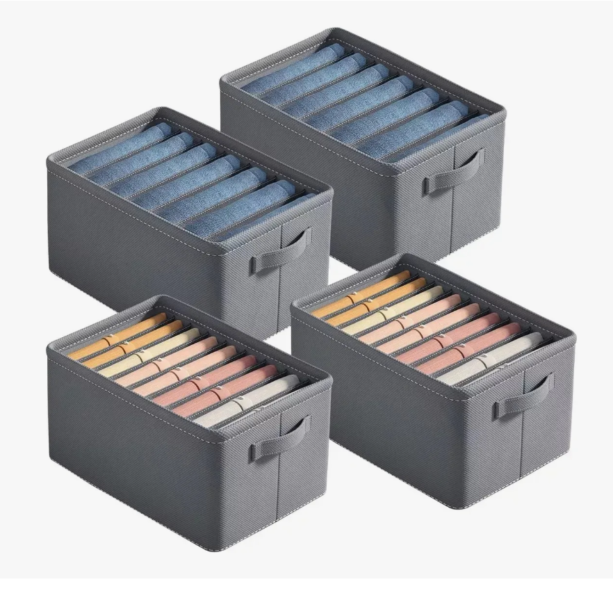 4pzs Organizador De Ropa De Armario Para Jeans Con Gris