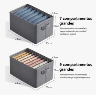 Foto 2 | 4pzs Organizador De Ropa De Armario Para Jeans Con Gris
