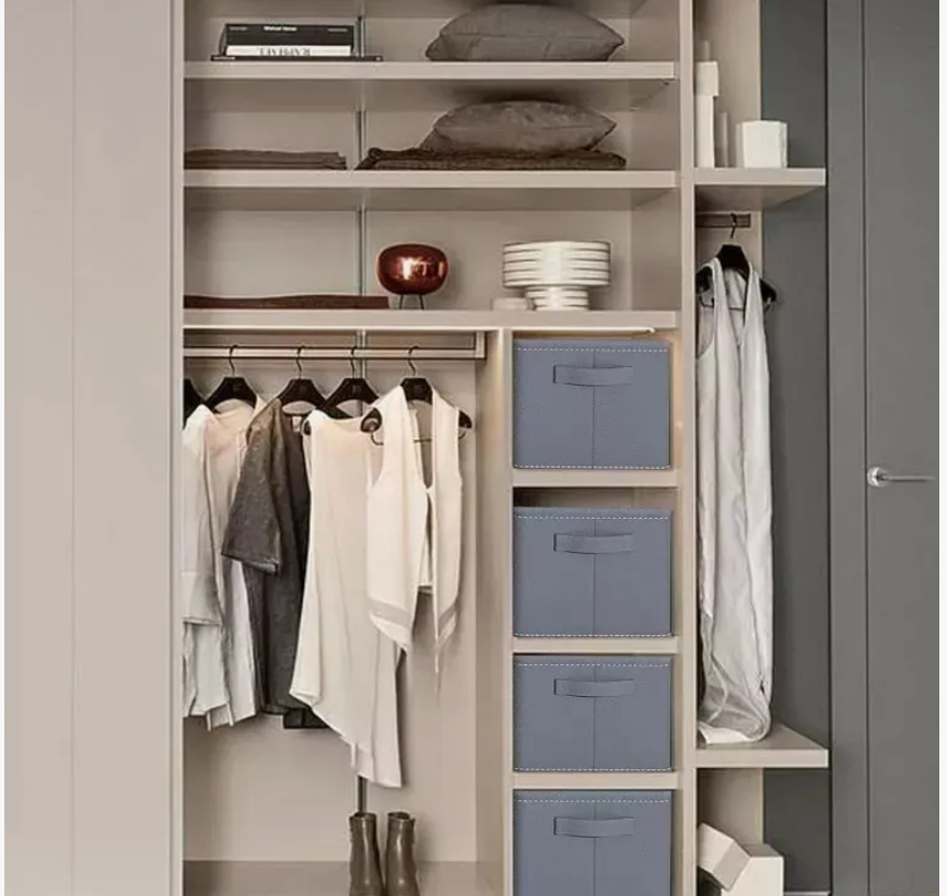Foto 4 pulgar | 4pzs Organizador De Ropa De Armario Para Jeans Con Gris