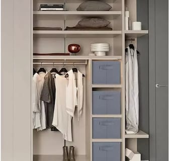Foto 3 | 4pzs Organizador De Ropa De Armario Para Jeans Con Gris