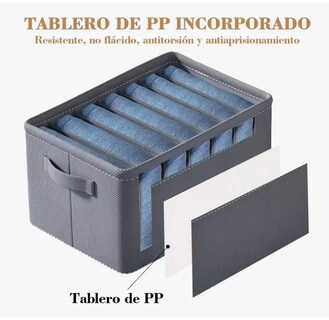 Foto 5 | 4pzs Organizador De Ropa De Armario Para Jeans Con Gris