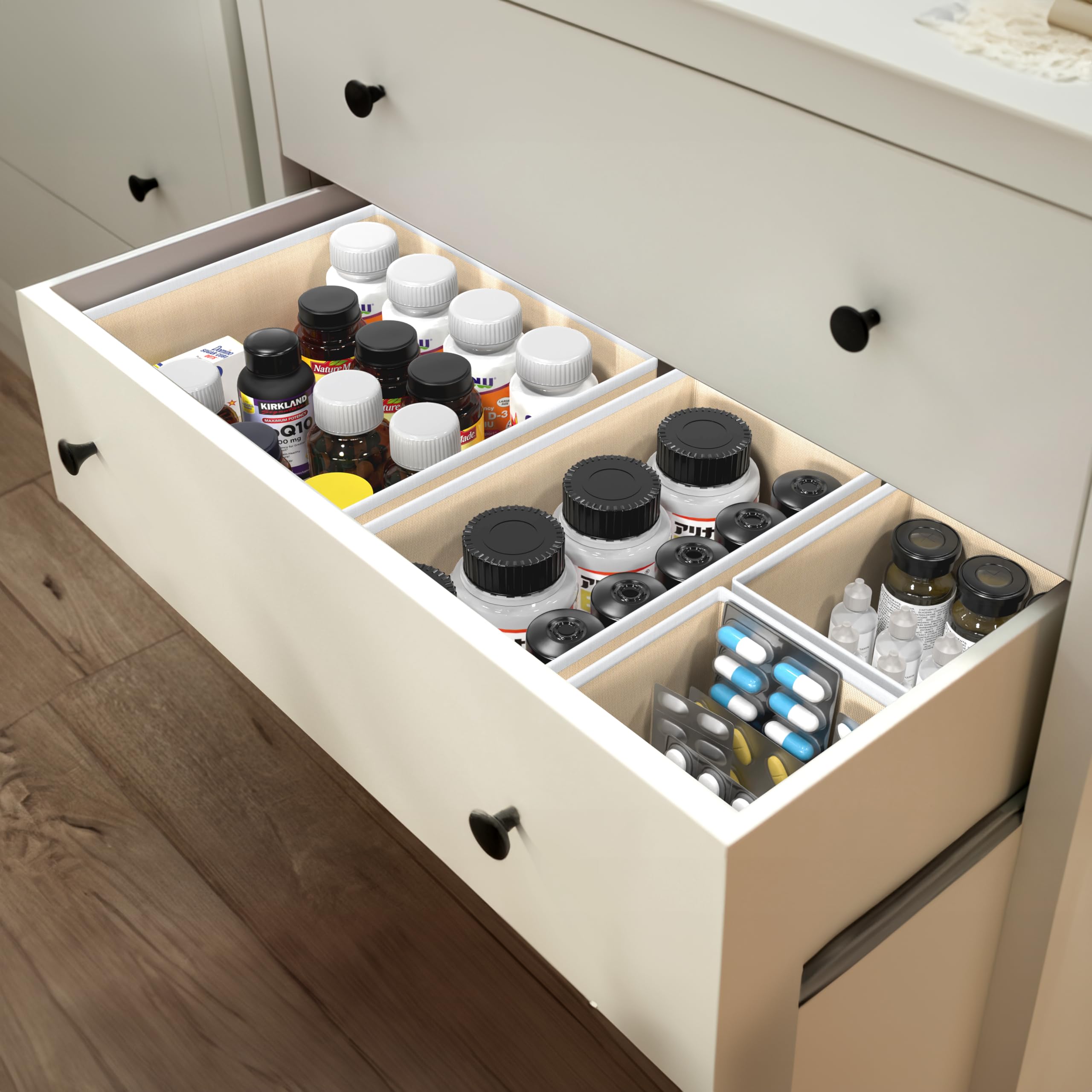 Foto 8 pulgar | Set Organizador De Cajones Simple Houseware  Plegable  12 Unidades  Color Beige - Venta Internacional.