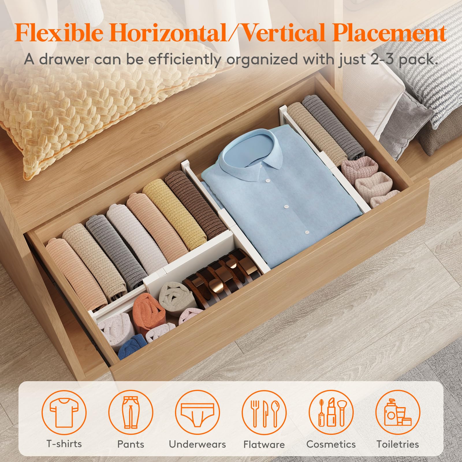 Foto 5 pulgar | Separadores De Cajones Lifewit  Paquete De 5  4 Cm De Alto  28 A 43 Cm  Color Beige - Venta Internacional.
