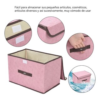 Foto 2 | Cajas Organizadoras De Tela Plegables Con Tapas 3 Uds. Eo Safe Imports Esi-20498 Rosa
