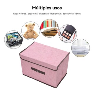 Foto 3 | Cajas Organizadoras De Tela Plegables Con Tapas 3 Uds. Eo Safe Imports Esi-20498 Rosa
