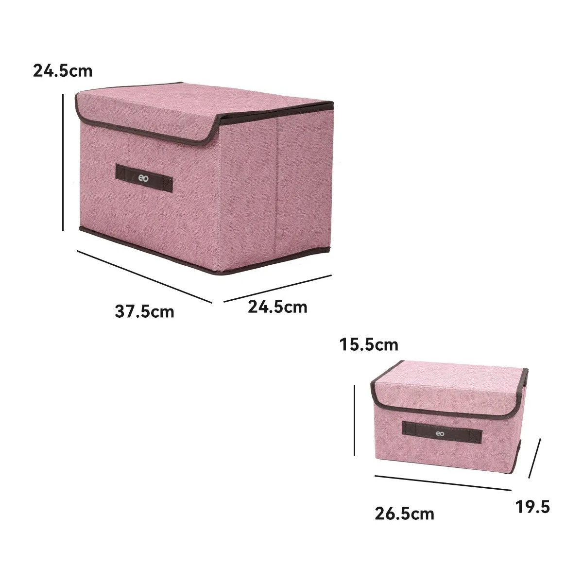 Foto 5 pulgar | Cajas Organizadoras De Tela Plegables Con Tapas  3 Uds. Eo Safe Imports Esi-20498 Rosa