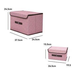Foto 4 | Cajas Organizadoras De Tela Plegables Con Tapas 3 Uds. Eo Safe Imports Esi-20498 Rosa