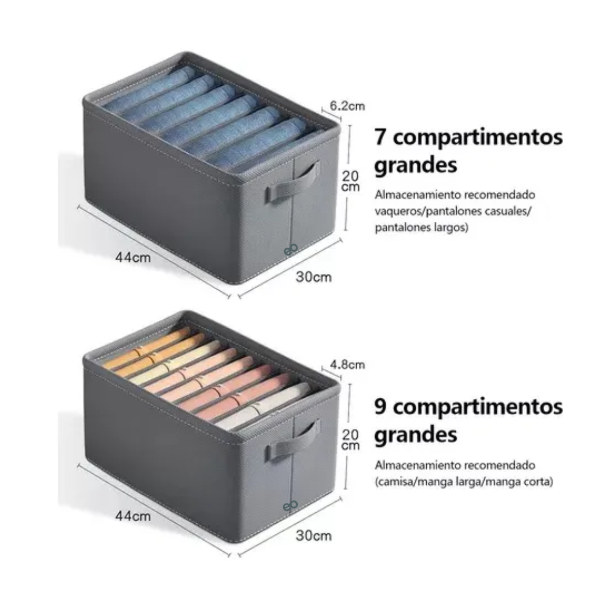Foto 4 pulgar | 4pzs Organizador De Ropa De Armario Para Jeans  Eo Safe Imports Esi-20497 Gris