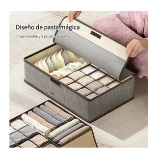 Foto 4 | Plegable Organizadores Ropa Interior Cajas Almacenamiento2pc Eo Safe Importsesi-20500 Gris