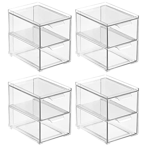 Foto 1 | Contenedores De Almacenamiento Mdesign Apilables Con 2 Cajones Extraíbles  Paquete De 4 - Venta Internacional.