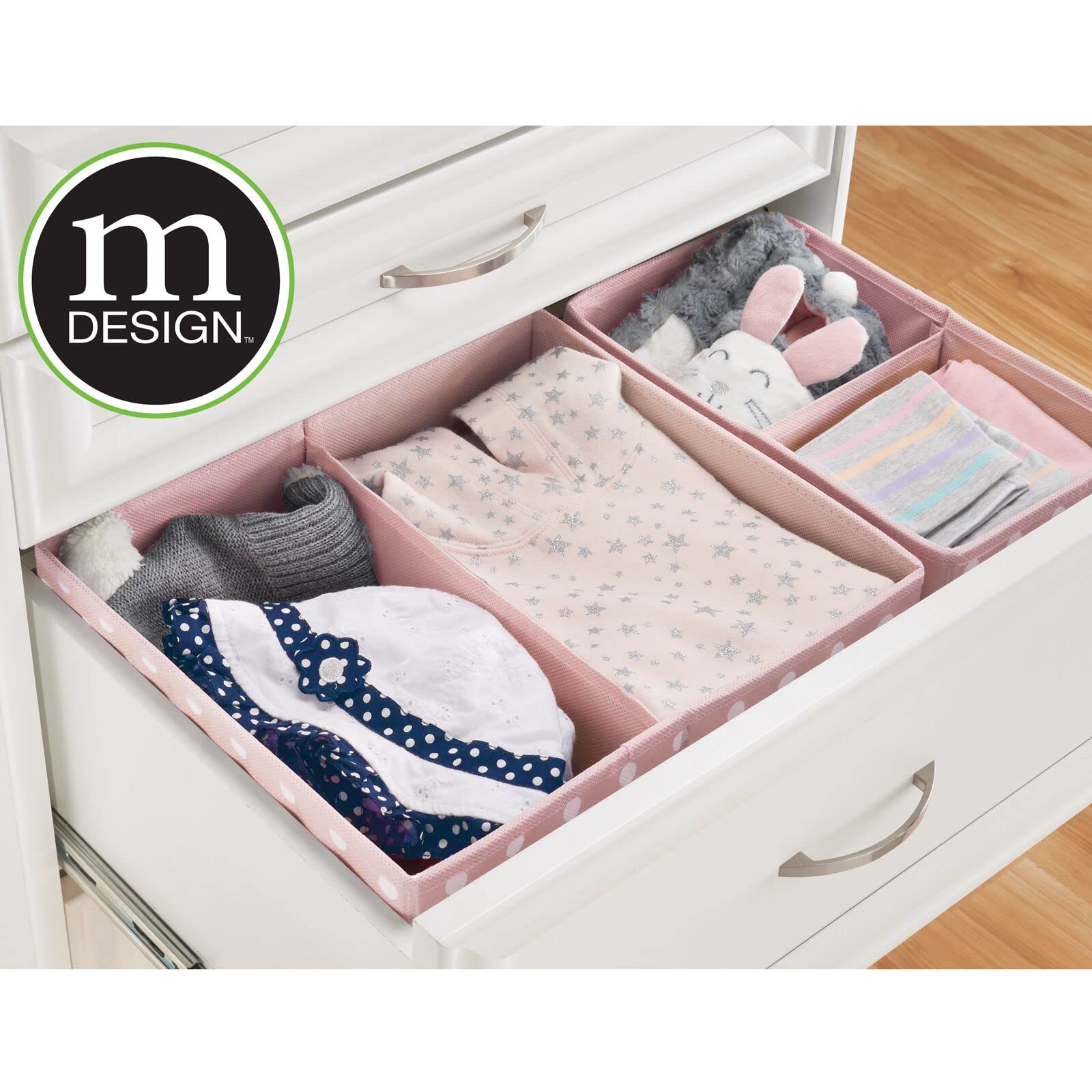 Foto 4 pulgar | Cajoneras Organizadoras Mdesign Para Bebés Y Niños  Color Rosa Y Blanco - Venta Internacional.