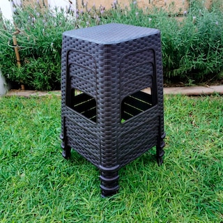 Foto 3 | Bancos de Plástico tipo Rattan Para Jardín o Casa 4 Piezas