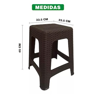 Foto 2 | Bancos de Plástico Hanlob tipo Rattan para Jardín o Casa 10 Piezas