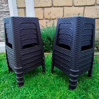 Foto 3 | Bancos de Plástico Hanlob tipo Rattan para Jardín o Casa 10 Piezas