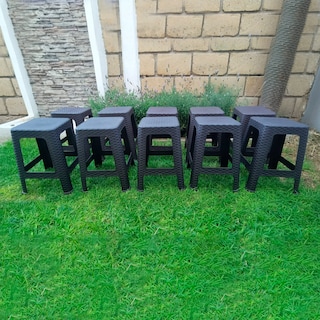 Foto 4 | Bancos de Plástico Hanlob tipo Rattan para Jardín o Casa 10 Piezas