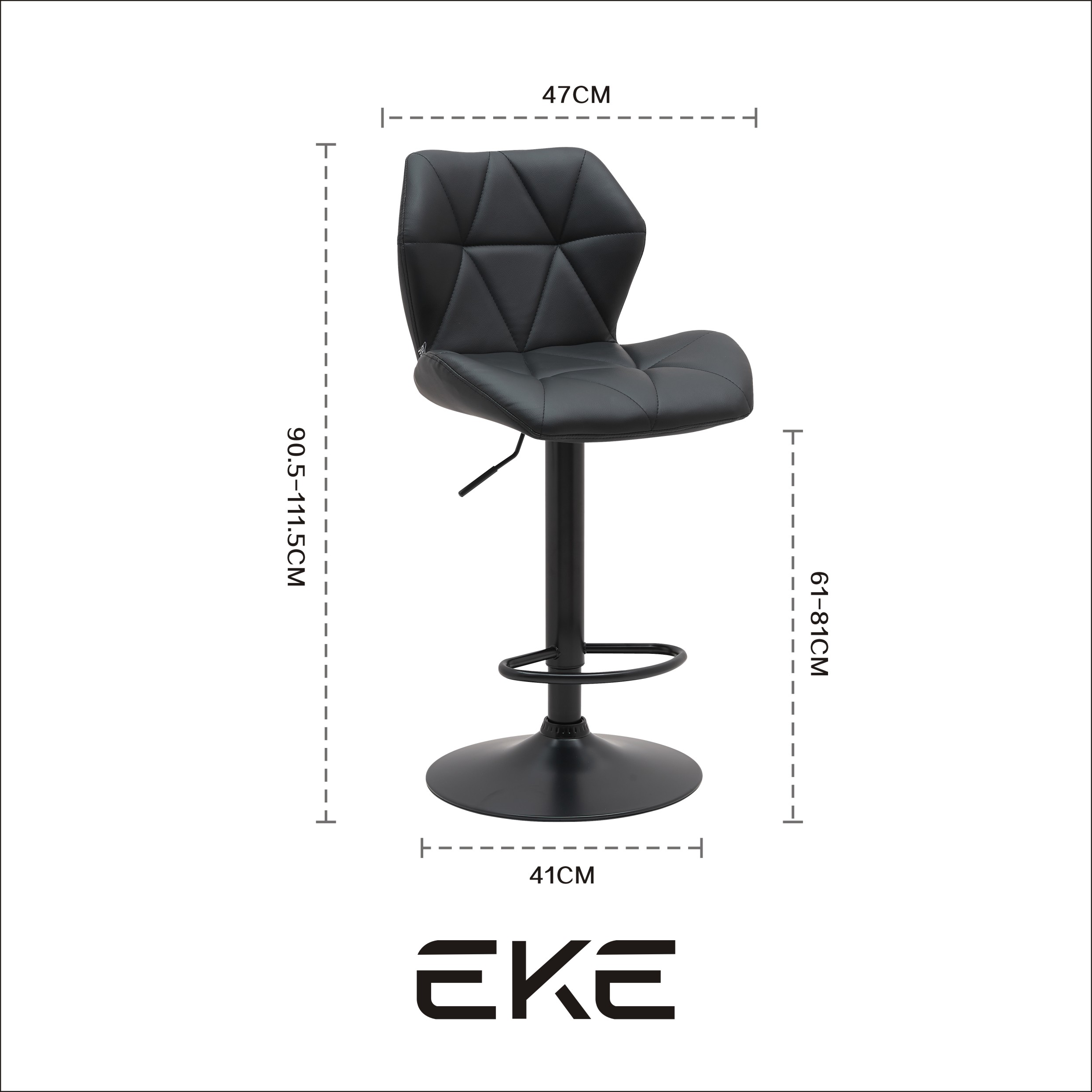 Foto 4 pulgar | Banco EKE Life Home 2040 Negro Giratorio Moderno con Respaldo para Cocina o barra