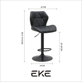 Foto 3 | Banco EKE Life Home 2040 Negro Giratorio Moderno con Respaldo para Cocina o barra