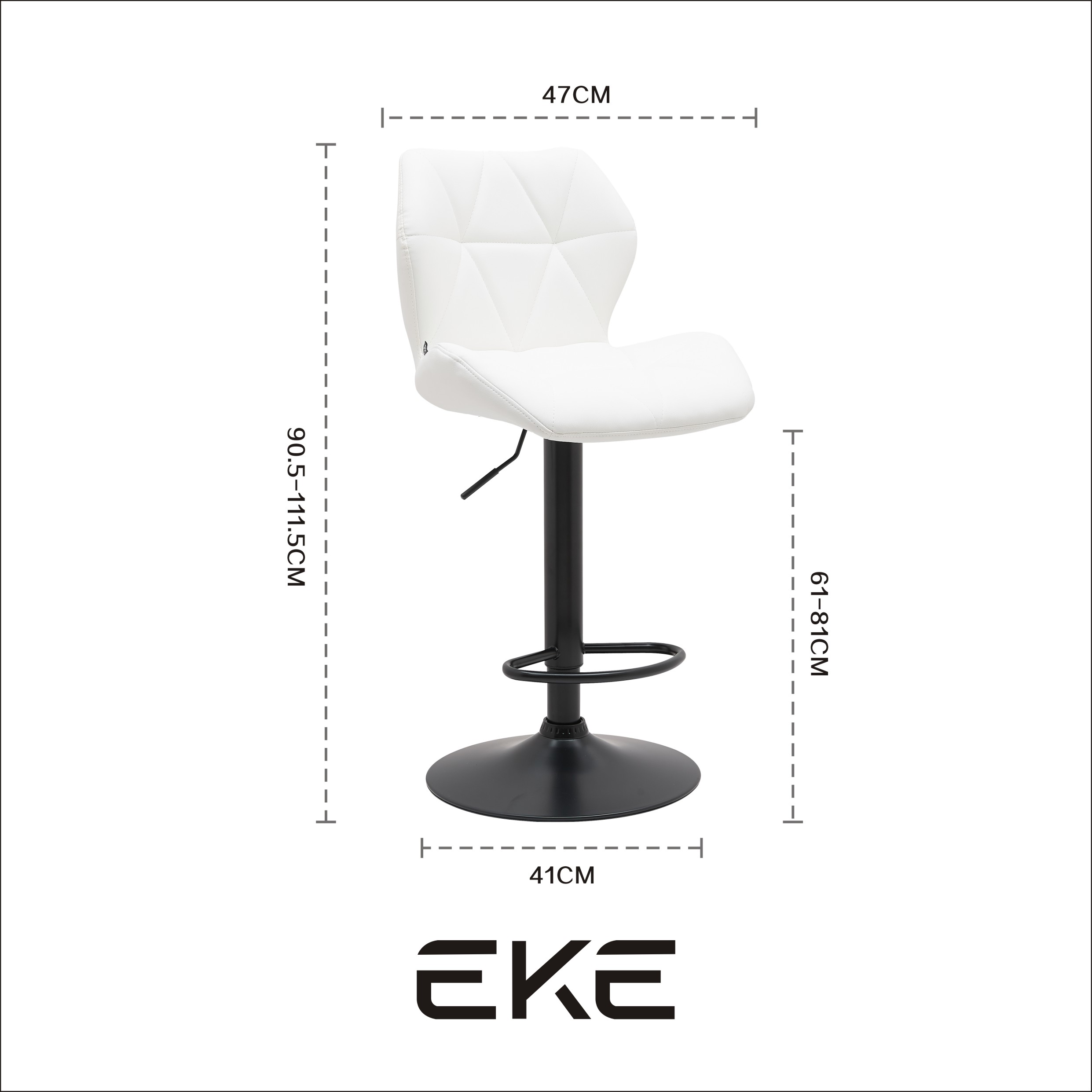 Foto 4 pulgar | Banco EKE Life Home 2040 Blanco Giratorio Moderno con Respaldo para Cocina o barra