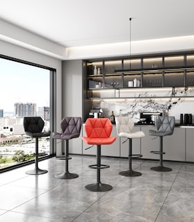 Foto 7 | Banco EKE Life Home 2040 Blanco Giratorio Moderno con Respaldo para Cocina o barra