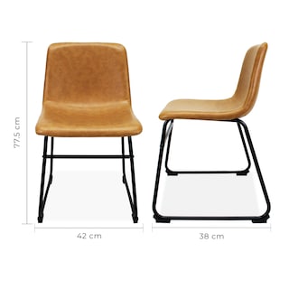 Foto 6 | Set de 2 Sillas de Comedor Phoenix Mundoin Tapizado Pu Acero color Café