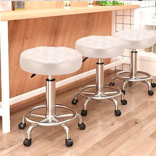 Foto 3 | Silla Giratoria de Piel Sintética Ilios Innova Ruedas color Beige