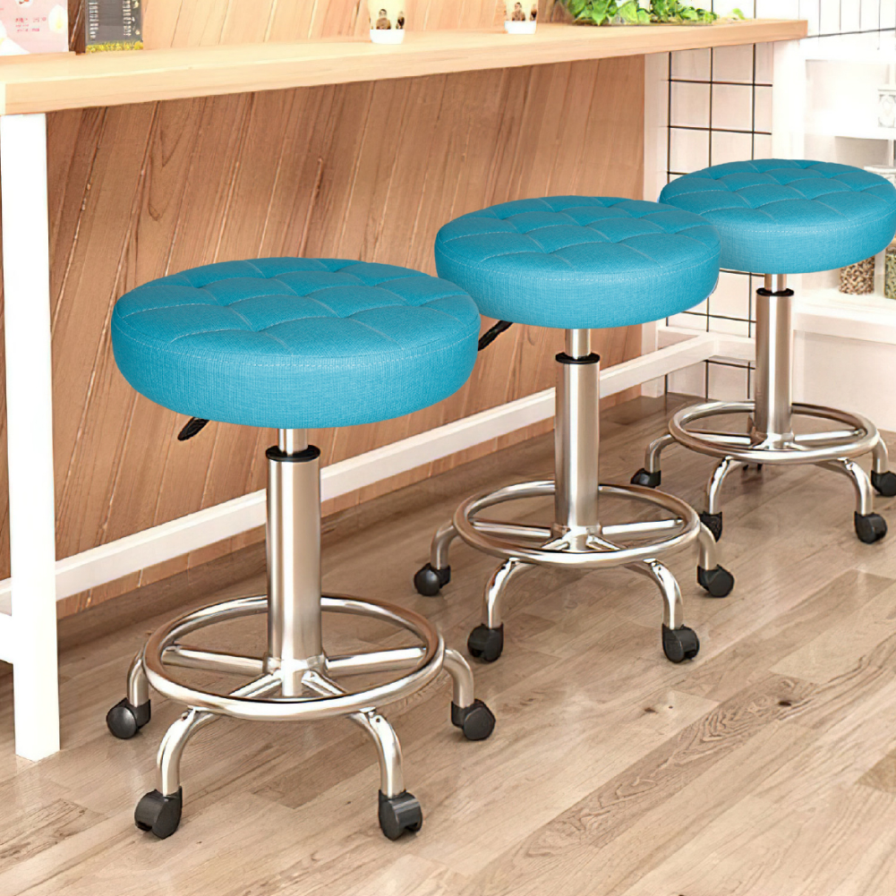 Foto 5 pulgar | Silla Giratoria de Piel Sintética Ilios Innova Ruedas Azul Brillante