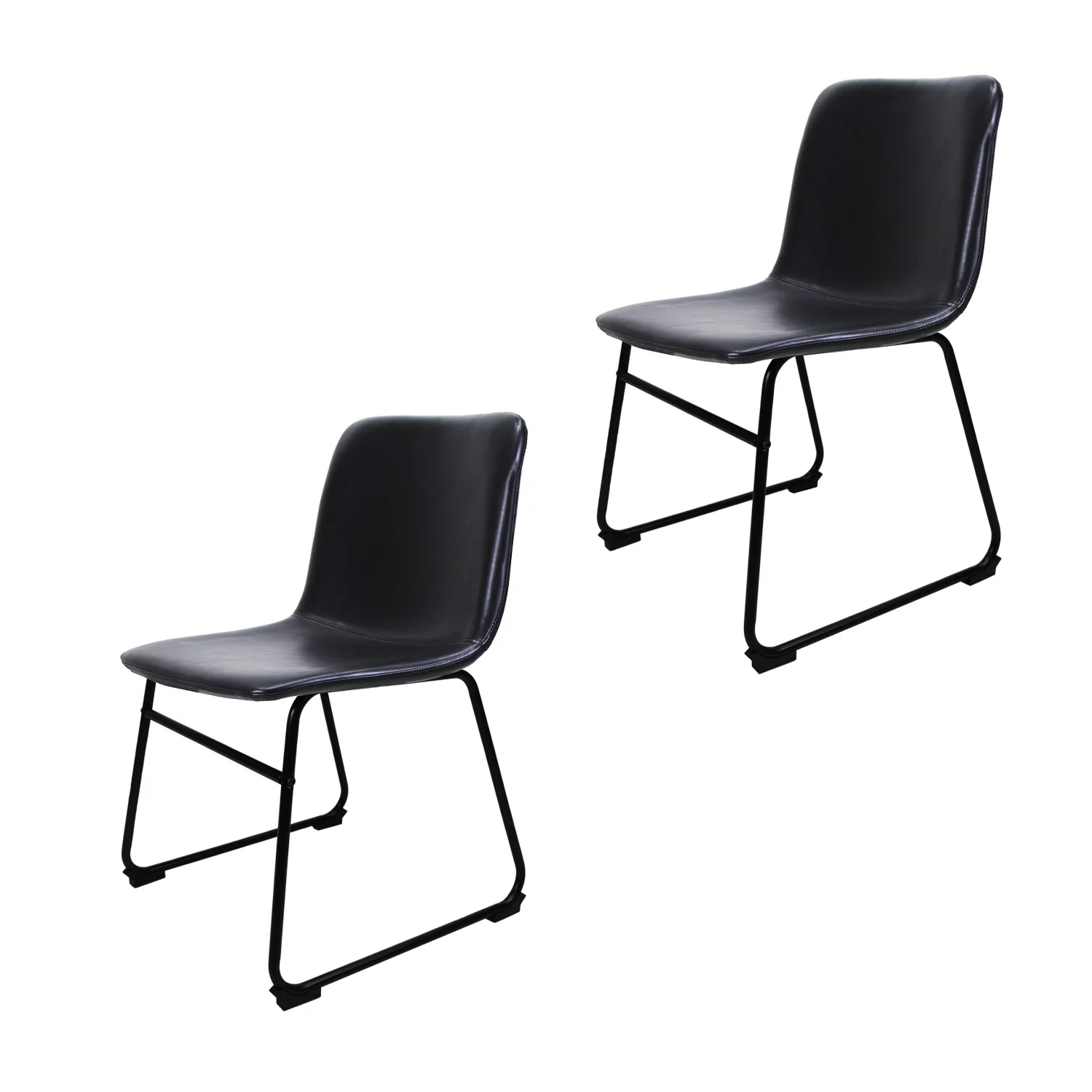 Foto 2 pulgar | Set de 2 Sillas De Comedor Phoenix Mundoin Tapizado Pu Acero color Negro