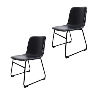 Foto 1 | Set de 2 Sillas De Comedor Phoenix Mundoin Tapizado Pu Acero color Negro