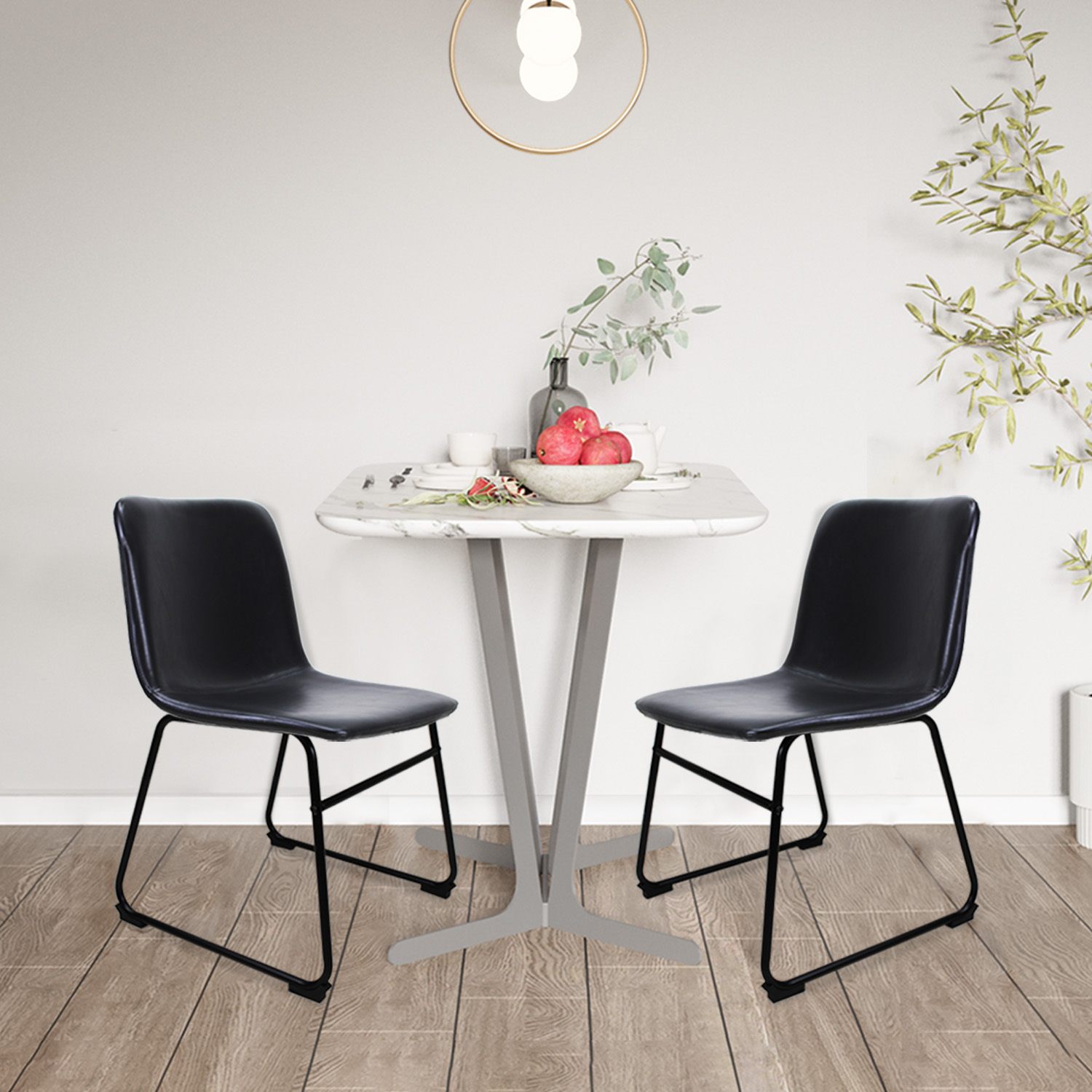 Foto 9 pulgar | Set de 2 Sillas De Comedor Phoenix Mundoin Tapizado Pu Acero color Negro
