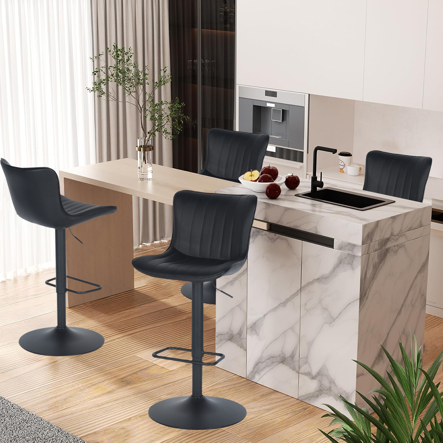 Foto 5 | Bancos Homemake Negros 2 Piezas
