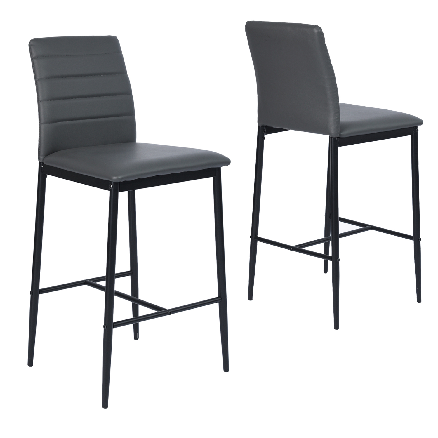 Foto 2 pulgar | Bancos Homemake Ann Barstool Grises 2 Piezas