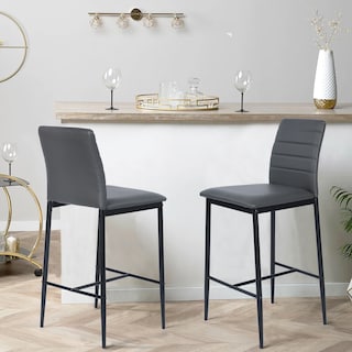 Foto 5 | Bancos Homemake Ann Barstool Grises 2 Piezas