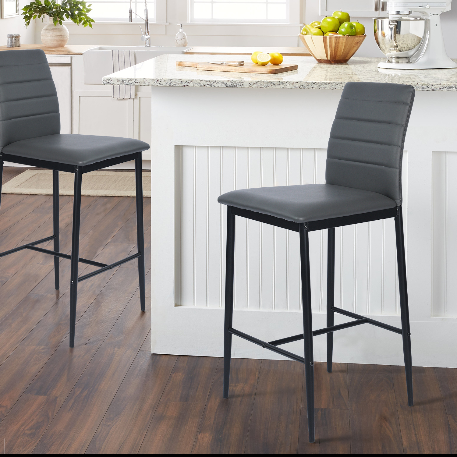 Foto 6 | Bancos Homemake Ann Barstool Grises 2 Piezas