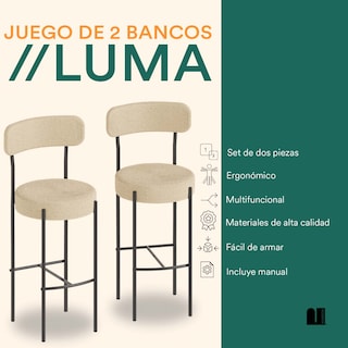 Foto 2 | Set De 2 Bancos Mubson. Sillas Altas Luma