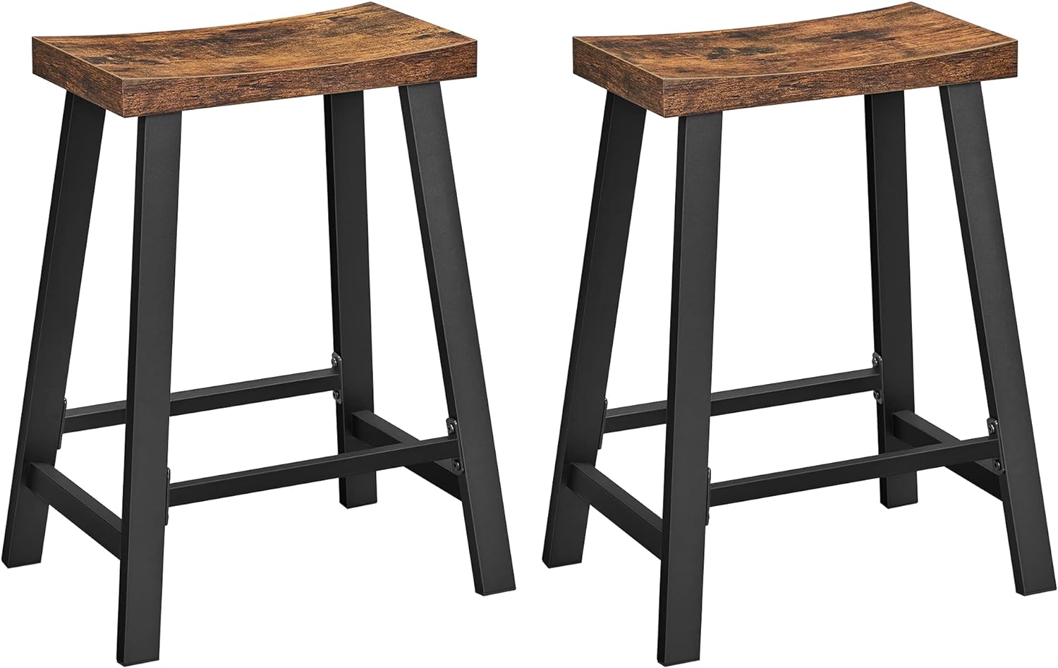 Foto 1 | Set De Sillas De Bar Vasagle Rustic Marrón Y Negro (2 Unidades)