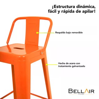 Foto 4 | 4 Bancos Altos Con Respaldo Silla Tolix Vintage Bellair