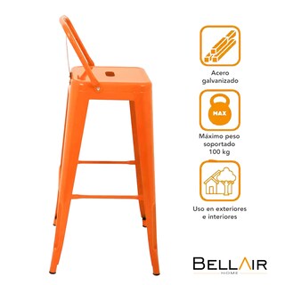 Foto 7 | 4 Bancos Altos Con Respaldo Silla Tolix Vintage Bellair