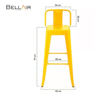 Foto 2 | 4 Bancos Altos Con Respaldo Silla Tolix Vintage Bellair