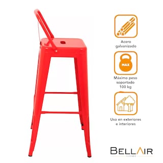 Foto 6 | 4 Bancos Altos Con Respaldo Silla Tolix Vintage Bellair