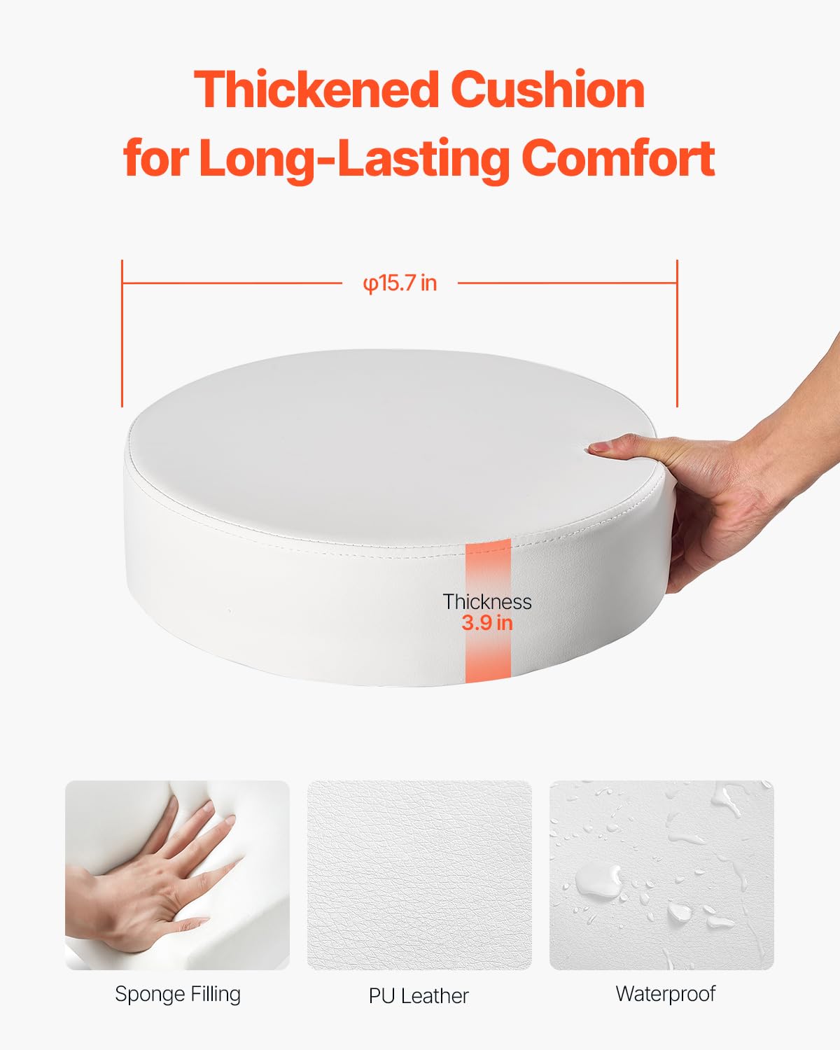 Foto 3 pulgar | Taburete Rodante Vevor De 450 Kg De Capacidad Con Ruedas Y Ajuste De Altura - Venta Internacional.