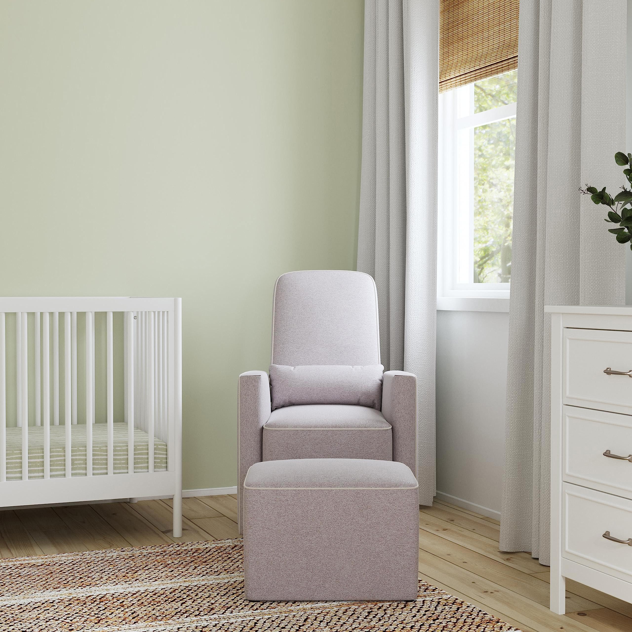 Foto 5 | Planeador Giratorio Con Reposapiés Davinci, Tapizado En Color Oliva, Gris - Venta Internacional.