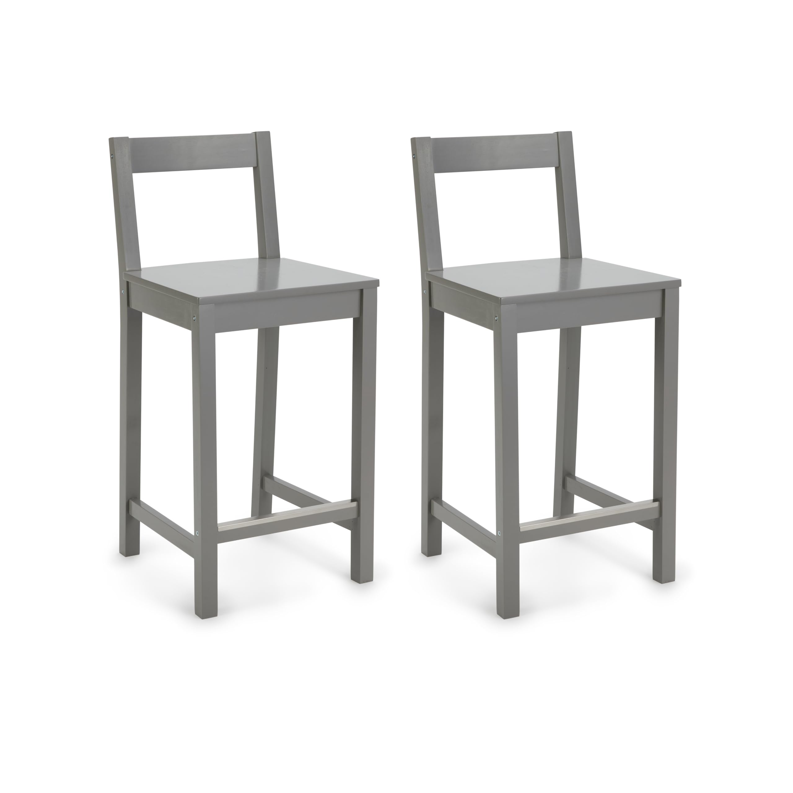 Foto 1 | Taburete De Bar Amazon Basics De Madera Con Respaldo Gris, Juego De 2 - Venta Internacional.