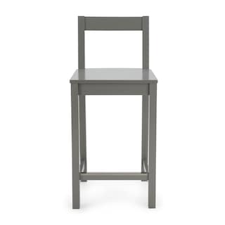 Foto 4 | Taburete De Bar Amazon Basics De Madera Con Respaldo Gris, Juego De 2 - Venta Internacional.